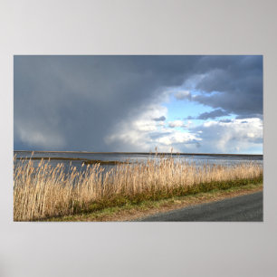 Póster Poster de paisajes acuáticos en el día de nubes