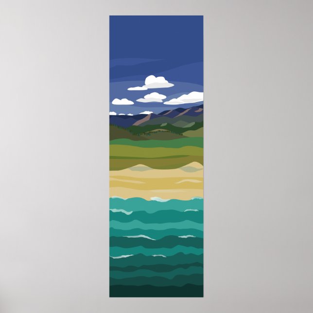 Póster Poster de paisajes terrestres y marítimos (Frente)