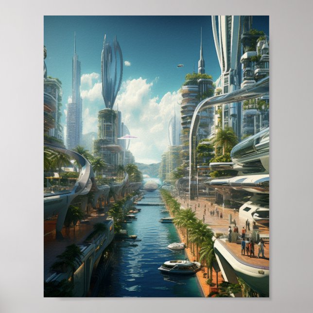 Póster Poster de paisajes urbanos de recife futurista (Frente)