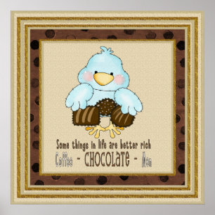 Póster poster de pájaro chocolate