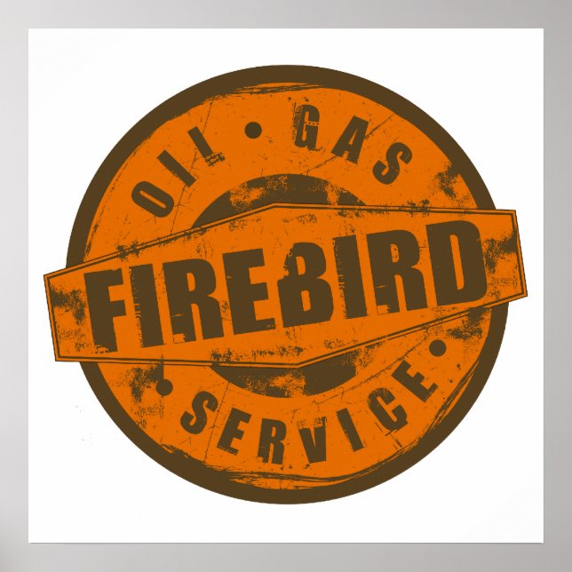 Póster Poster de pájaro de fuego de Rótulo de época (Frente)