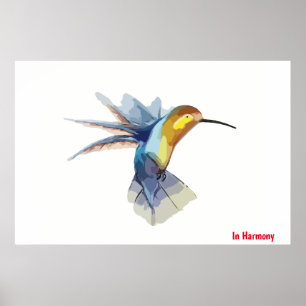 Póster Poster de pájaro humming