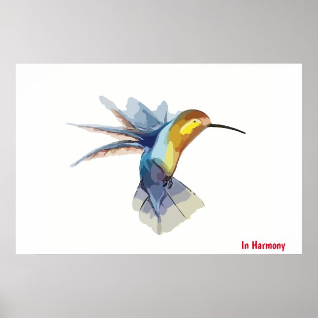 Póster Poster de pájaro humming (Frente)