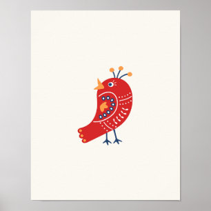 Póster Poster de pájaro Minimalista impreso en guardería