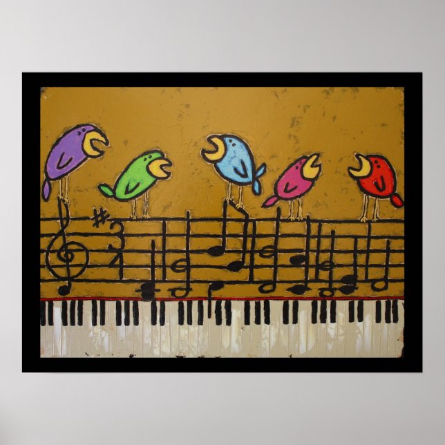 Póster poster de pájaros de singalong (Frente)
