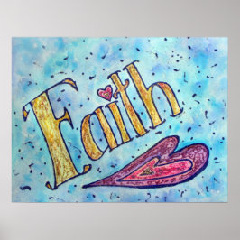 Póster Poster de palabra inspiradora "Faith"