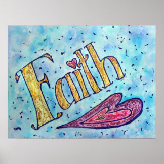 Póster Poster de palabra inspiradora "Faith"