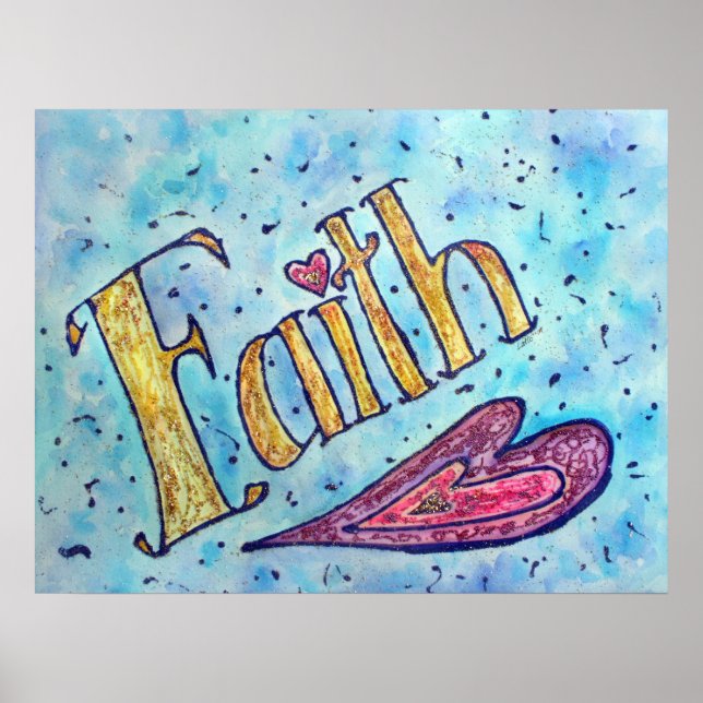 Póster Poster de palabra inspiradora "Faith" (Frente)