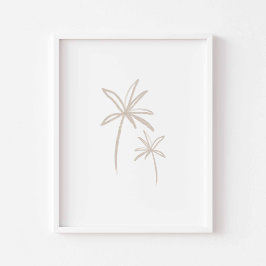Póster Poster de palmeras minimalistas del boho acuarela