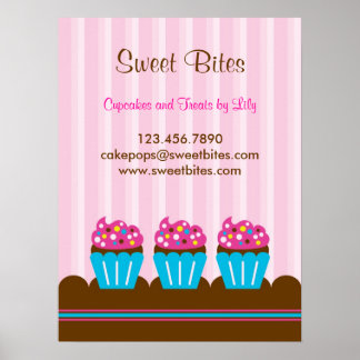 Póster Poster de panadería Cupcakes