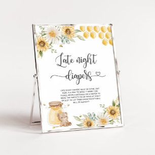 Póster Poster de pañales de oso de miel por la noche