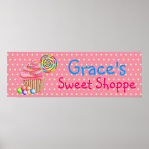 Póster Poster de pancartas de dulces pastelitos de dulces