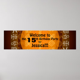 Póster Poster de pancartas de la fiesta de cumpleaños núm