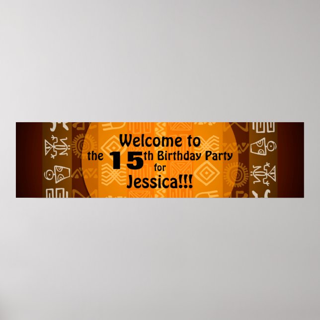 Póster Poster de pancartas de la fiesta de cumpleaños núm (Frente)