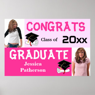 Póster Poster de pancartas del partido de graduación agre