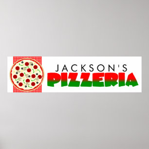 Póster Poster de pancartas Fiesta Pizzeria Pizza
