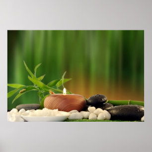 Póster Poster de papel con objetos de spa