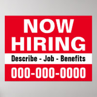 poster de papel de descripción y contratación de 1