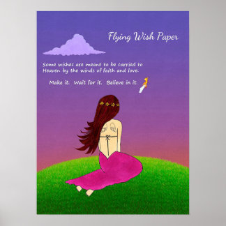 Póster Poster de papel de deseo de vuelo