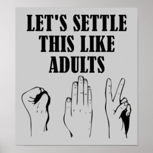 Póster Poster de papel de las tijeras de la roca