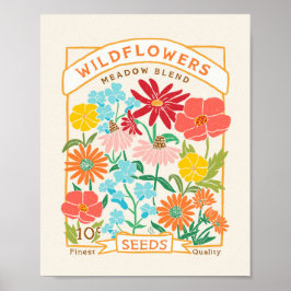 Póster Poster de paquetes de semillas de flores silvestre