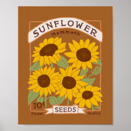 Póster Poster de paquetes de semillas de girasol