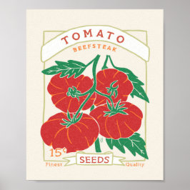 Póster Poster de paquetes de semillas de tomate beefsteak