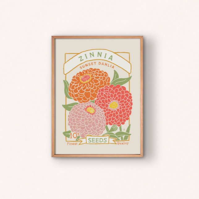 Póster Poster de paquetes de semillas de Zinnia (Subido por el creador)