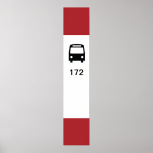 Póster Poster de parada de bus TTC con ruta de personaliz
