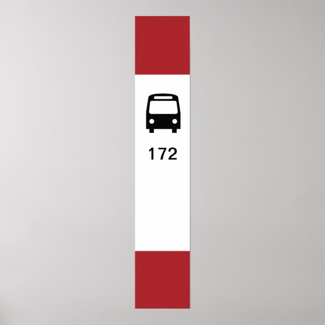 Póster Poster de parada de bus TTC con ruta de personaliz (Frente)