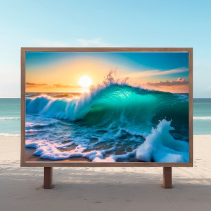 Póster Poster de Pared Costera de la Ola Oceánica que se 