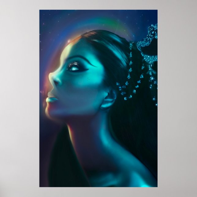 Póster Poster de pared de diosa extranjera celestial verd (Frente)