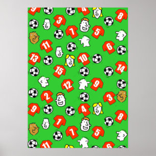 Póster Poster de pared de diseño de fútbol con Camisetas 
