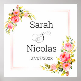 Póster Poster de pared de ducha de boda personalizado