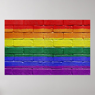 Póster Poster de pared de ladrillo grueso con bandera arc