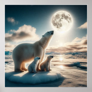 Póster Poster de pared de los osos polares personalizado