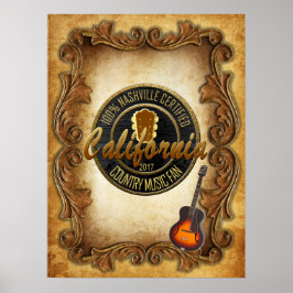 Póster Poster de Pared de Ventilador de la Música Country