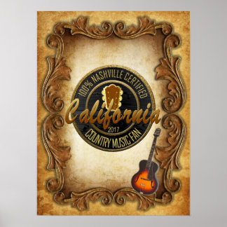 Póster Poster de Pared de Ventilador de la Música Country