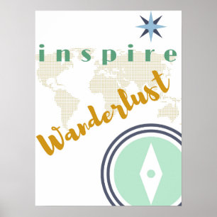 Póster Poster de pared - Inspire Wanderlust - Wall Art
