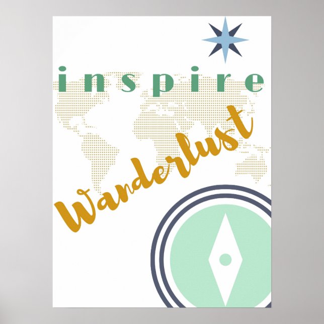 Póster Poster de pared - Inspire Wanderlust - Wall Art (Frente)
