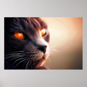 Póster Poster de pared natural de foto de animal de gato