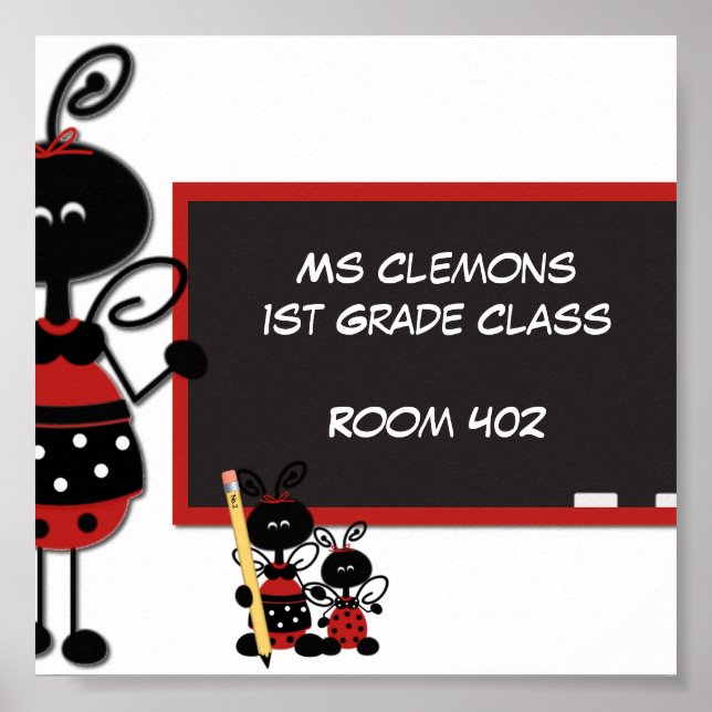 Póster Poster de pared o puerta de clase del profesor (Frente)