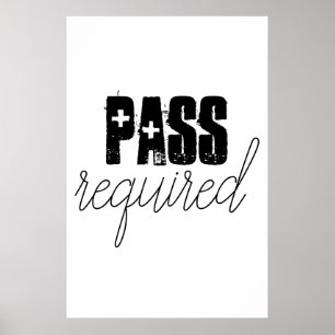 Póster poster de pared obligatorio de pase para oficina e