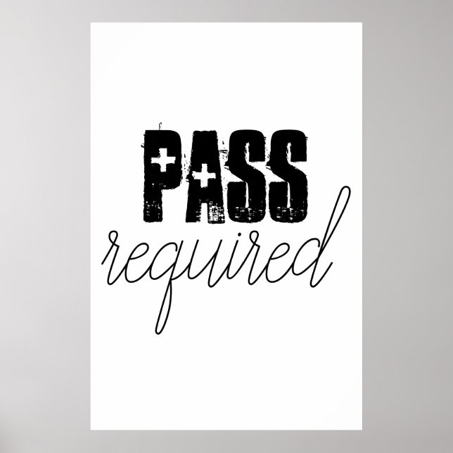 Póster poster de pared obligatorio de pase para oficina e (Frente)