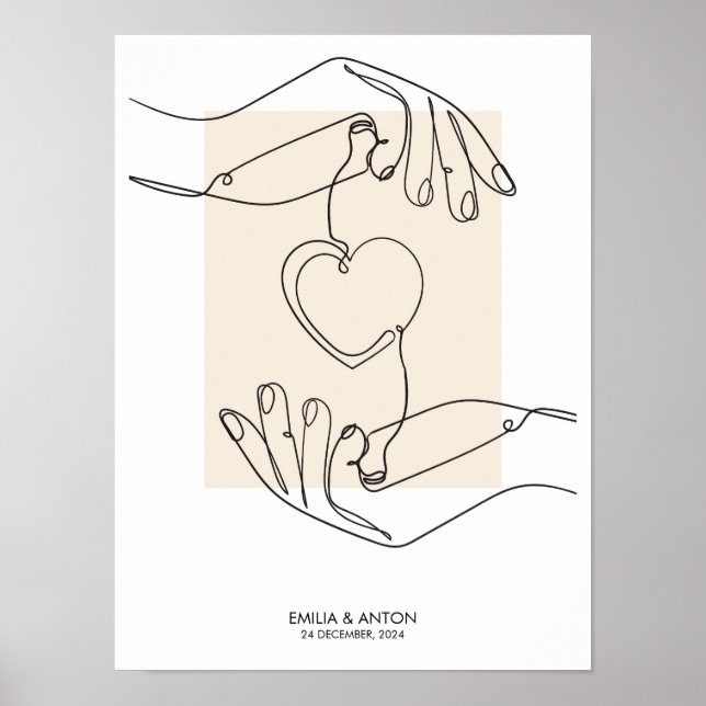 Póster Poster de pareja personalizada (Frente)