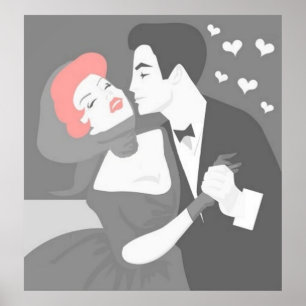 Póster Poster de pareja retro