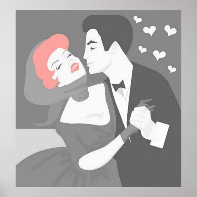 Póster Poster de pareja retro (Frente)