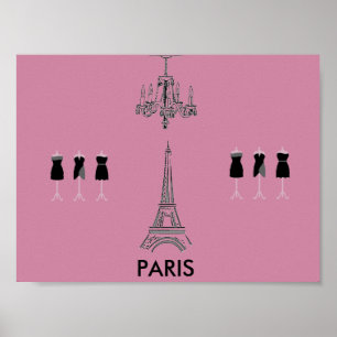 Póster Poster de París del tema de la moda del francés
