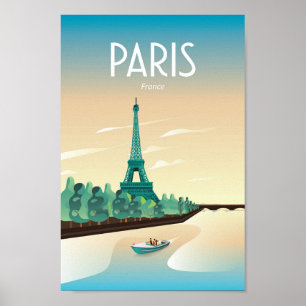 Póster Poster de París - Francia   Cartel de viaje Parí