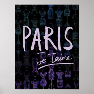 Póster Poster de París (negro)